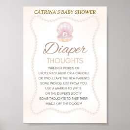 Pearl Baby Shower Game Sign Poster