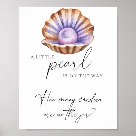 pearl baby shower Guess how many candies Poster (Voorkant)