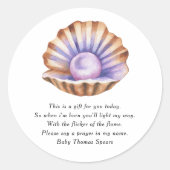 Pearl Baby Shower - Prayer Candle Label (Voorkant)