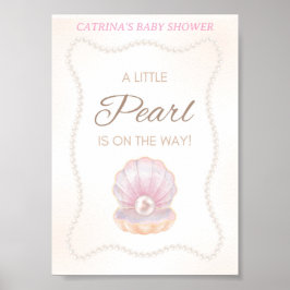 Pearl Baby Shower Spelbord Poster