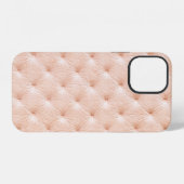 Pearl beige lederen textuur iPhone hoesje (Achterkant horizontaal)