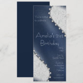 Pearl Birthday Uitnodiging (Voorkant / Achterkant)