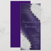 Pearl Birthday Uitnodiging (Voorkant / Achterkant)