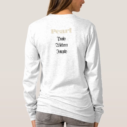 Pearl Birthstone - juni T-shirt (Achterkant)