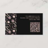 Pearl & Black Floral Damask Elegant Paars Pattern Visitekaartje (Achterkant)