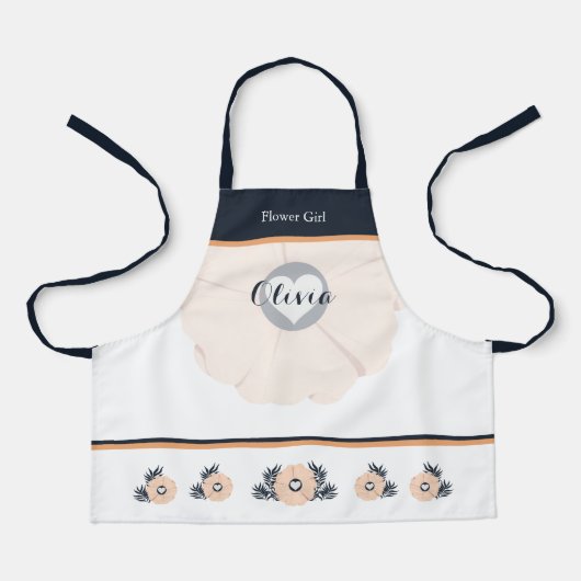 Pearl Black Watusi Tacao Bloemenmeisje Wedding Apr Schort (Voorkant)