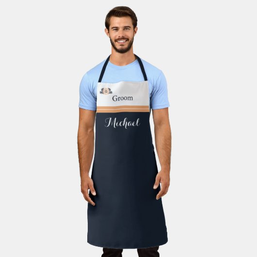 Pearl Black Watusi Tacao Wedding Apron for Groom Schort (Gedragen)