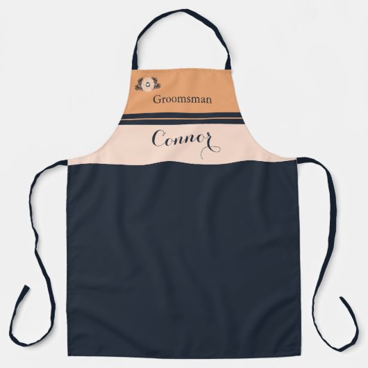 Pearl Black Watusi Tacao Wedding Apron Groomsman Schort (Voorkant)