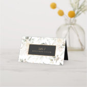 Pearl Blush Bloemen Elegantie Patroon Huwelijk ID9 Plaatskaartje (Voorkant)