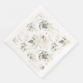 Pearl Blush Bloemen Elegantie Patroon Huwelijk ID9 Servet (Hoek)