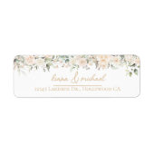 Pearl Blush Bloemen Huwelijk Grensnamen ID989 Etiket (Voorkant)