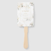 Pearl Blush Bloemen Huwelijk Welkom Ebony ID989 Handwaaier (Voorkant)