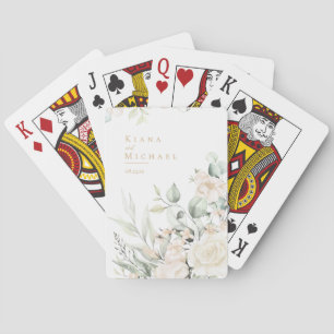 Pearl Blush Bloemen Huwelijksgunsten ID989 Pokerkaarten