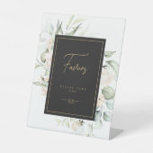 Pearl Blush Bloemen Huwelijksgunsten ID989 Reclamebord Met Voetstuk (Voorkant)