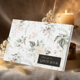 Pearl Blush Bloemen Patroon Huwelijk ID989 Gastenboek
