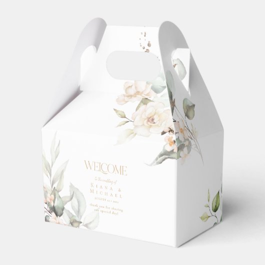 Pearl Blush Bloemen Waterverf Huwelijk ID989 Bedankdoosjes (Voorkant Zijde)