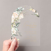 Pearl Blush Floral Afstuderen Arch ID989 Acryl Uitnodigingen (Insitu (Draagbaar))