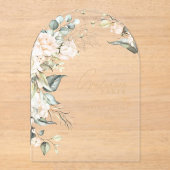 Pearl Blush Floral Afstuderen Arch ID989 Acryl Uitnodigingen (Voorkant)