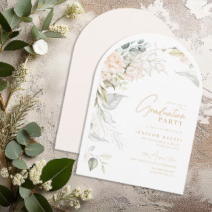 Pearl Blush Floral Afstuderen Arch ID989 Kaart