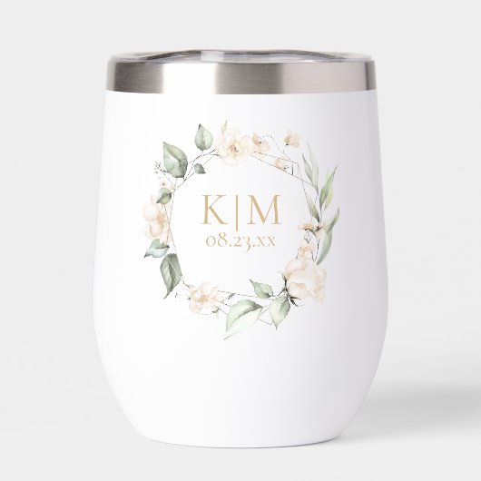 Pearl Blush Floral Elegance Border Wedding ID989 (Achterkant)