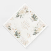 Pearl Blush Floral Elegance Border Wedding ID989 Servet (Hoek)