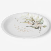 Pearl Blush Floral Elegance Motief Huwelijk ID989 Papieren Bordje (Gekanteld)
