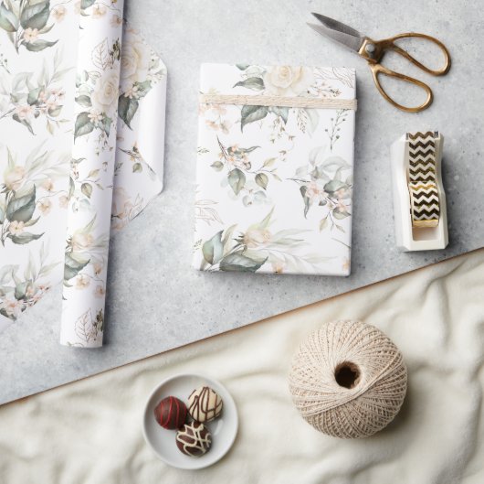 Pearl Blush Floral Elegance Pattern ID989 Cadeaupapier (Crafts)