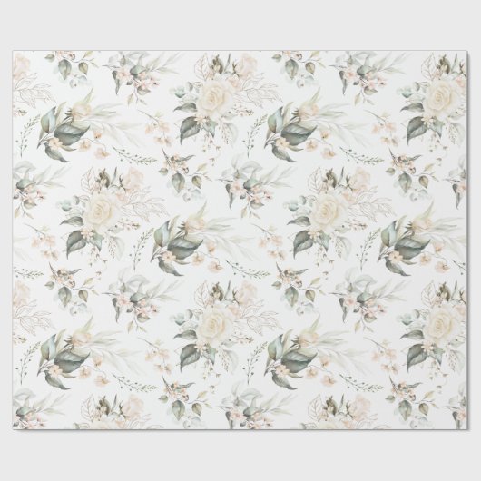 Pearl Blush Floral Elegance Pattern ID989 Cadeaupapier (Vlak)