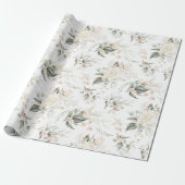 Pearl Blush Floral Elegance Pattern ID989 Cadeaupapier (Uitgerold)