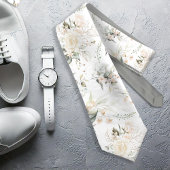 Pearl Blush Floral Elegance Pattern Sage ID989 Stropdas