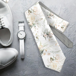 Pearl Blush Floral Elegance Pattern Sage ID989 Stropdas