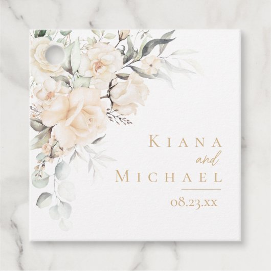 Pearl Blush Floral Elegance Wedding ID989 Bedankjes Labels (Voorkant)