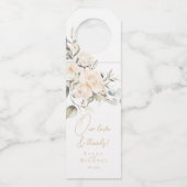 Pearl Blush Floral Wedding Bedankt ID989 Flessenhanger (Voorkant)