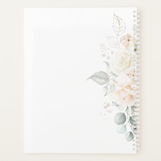 Pearl Blush Floral Wedding ID989 Planner (Achterkant)