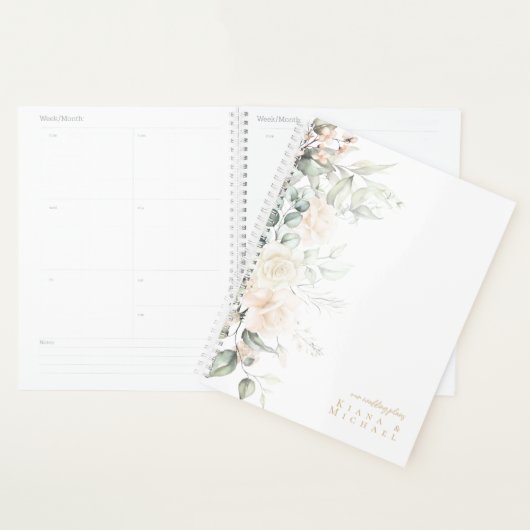Pearl Blush Floral Wedding ID989 Planner (Display)