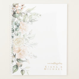 Pearl Blush Floral Wedding ID989 Planner