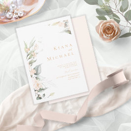 Pearl Blush Floral Wedding V1 ID989 Kaart