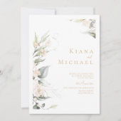 Pearl Blush Floral Wedding V1 ID989 Kaart (Voorkant)