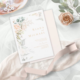 Pearl Blush Floral Wedding V2 ID989 Kaart