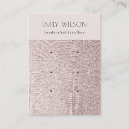Pearl Blush Leather Texture 3 Earning Display Visitekaartje