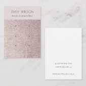 Pearl Blush Leather Texture 3 Earning Display Visitekaartje (Voorkant / Achterkant)