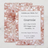 Pearl Blush Pink Rose Bloemen Verjaardag Kaart (Voorkant / Achterkant)