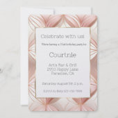 Pearl Blush Pink Rose Gold Abstract 21e verjaardag Kaart (Voorkant)