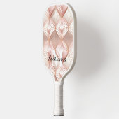 Pearl Blush Pink Rose Gold Abstract Pickleball Paddle (Links)