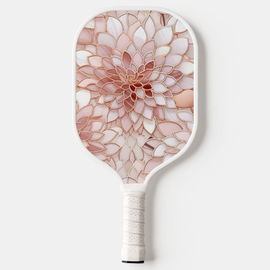 Pearl Blush Pink Rose Gold Abstract Pickleball Paddle (Achterkant)