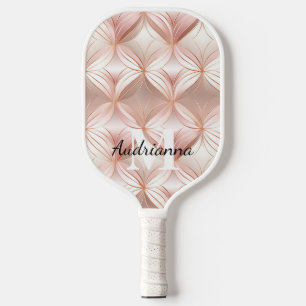 Pearl Blush Pink Rose Gold Abstract Pickleball Paddle