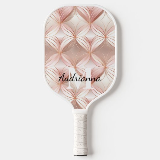 Pearl Blush Pink Rose Gold Abstract Pickleball Paddle (Voorkant)