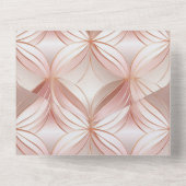 Pearl Blush Pink Rose Gold Abstracte bruiloft All In One Uitnodiging (Achterkant)