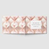 Pearl Blush Pink Rose Gold Abstracte bruiloft Gastenboek (Volledig)