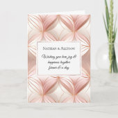 Pearl Blush Pink Rose Gold Abstracte bruiloft Kaart (Voorkant)